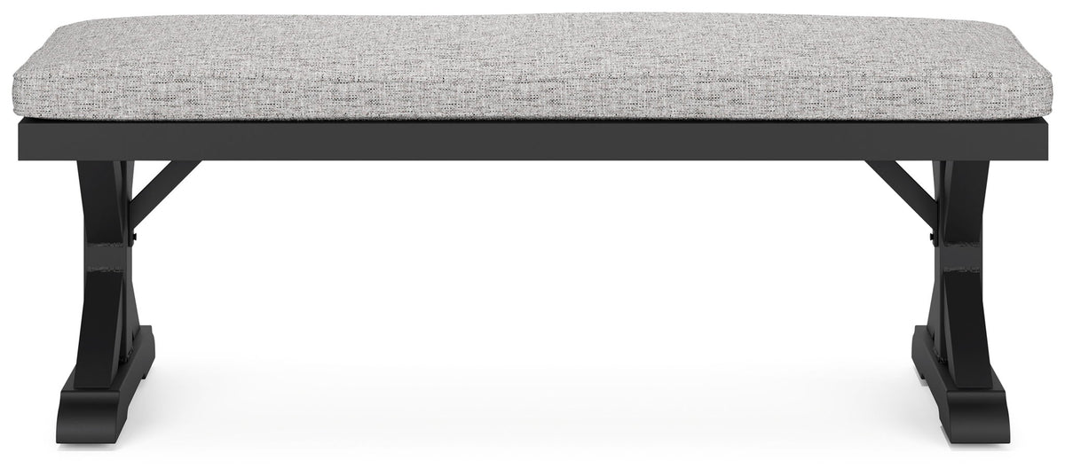 Beachcroft - Bench With Cushion - Black / Light Gray
