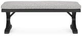 Beachcroft - Bench With Cushion - Black / Light Gray