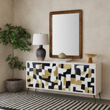 Xander - Server - White Wash Mango / Mosaic Ivory / Brass / Ebony