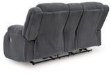Observation - Double Reclining Power Loveseat With Console - Steel