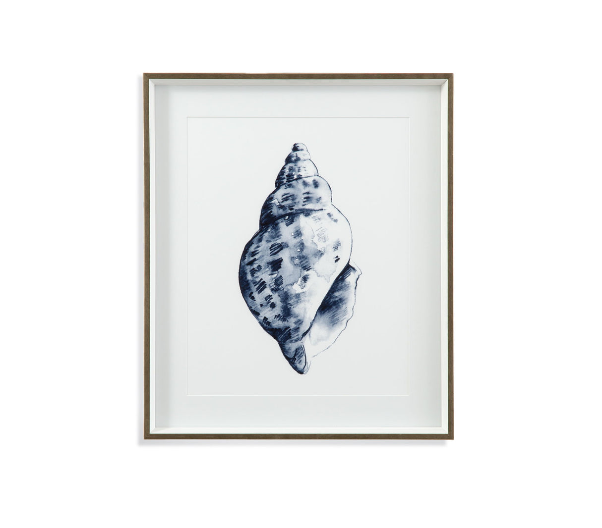 Quiet Conchin Indigo II Framed Print - Blue