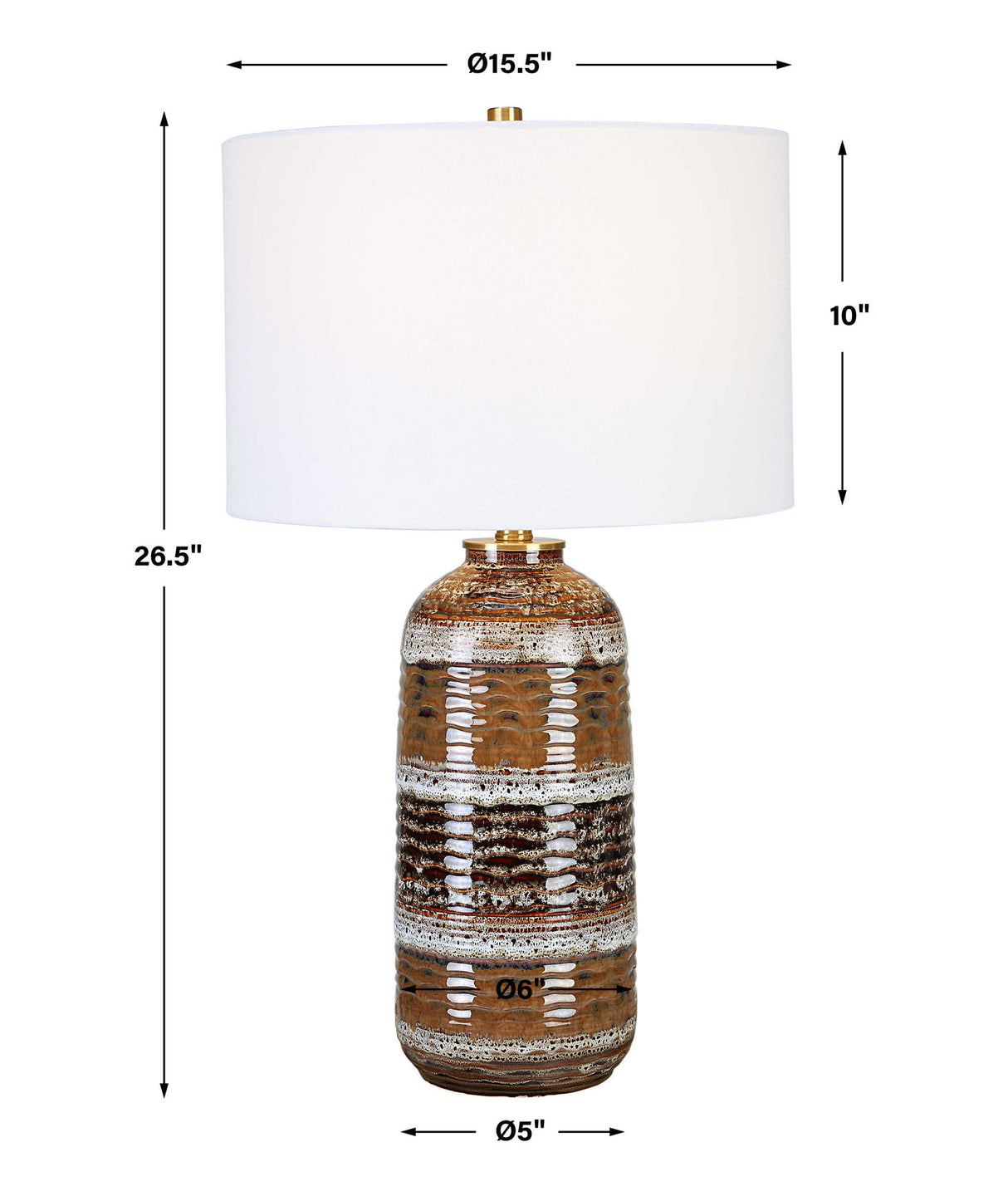 Roan - Artisian Table Lamp - Brown, Dark