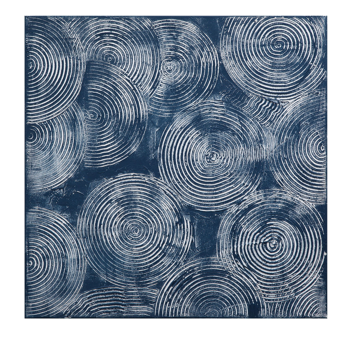 Framed Canvas Indigo Spiral - Gallery Wrapped