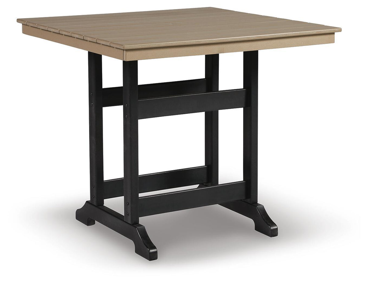 Boca Trail - Black / Driftwood - Square Counter Tbl W/Umb Opt