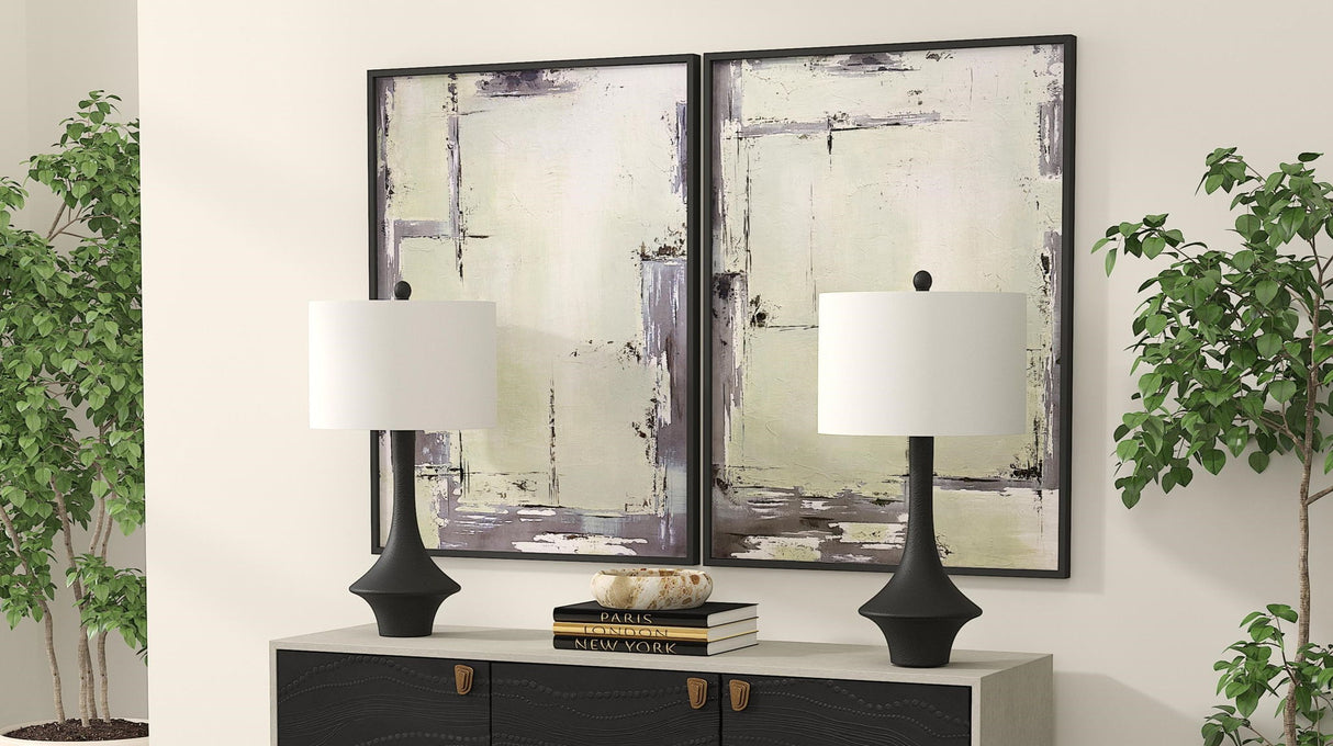 Framed Canvas Sherwood Gates (Set of 2) - Black