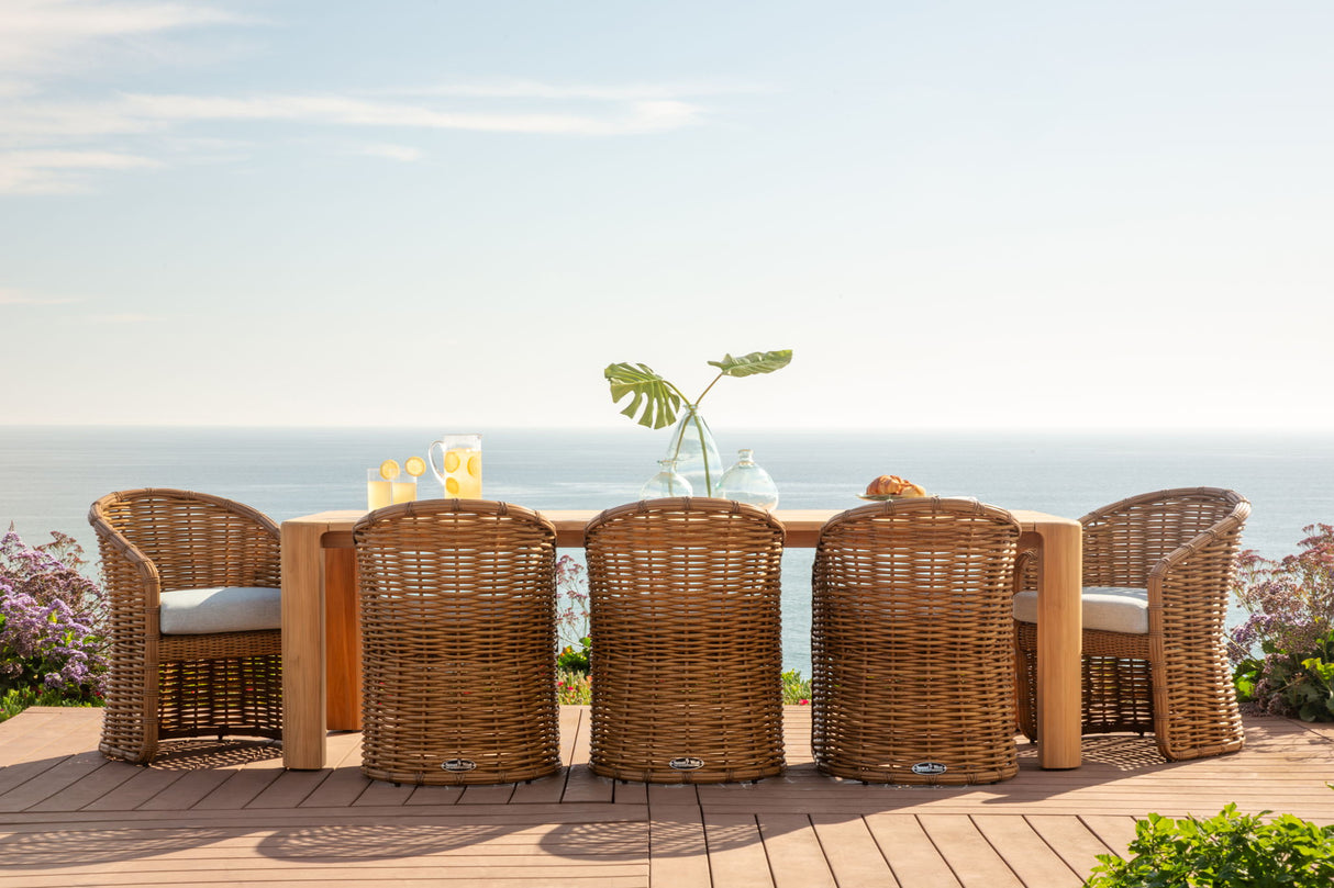 Natural Teak - 96" Dining Table - Light Brown