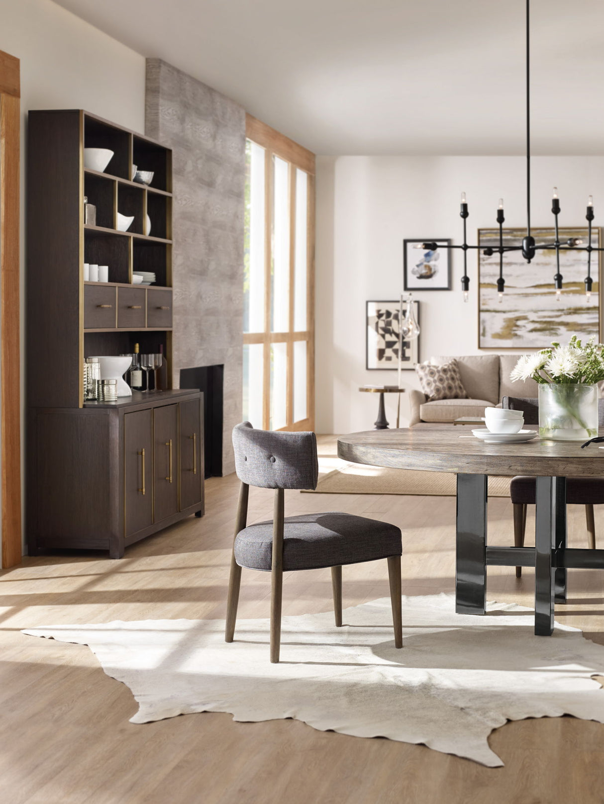 Curata - 72" Round Dining Table - Dark Gray
