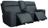 MS - Riverton Power Gliding Console Loveseat With Power Headrest And Lumbar - Black