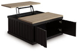 Rylandyn - Lift Top Cocktail Table - Black / Light Brown