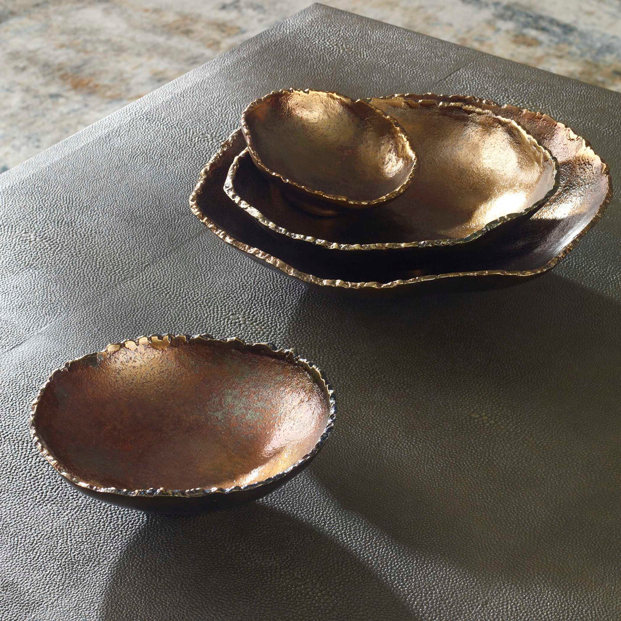 Lucky - Coins Wall Bowls, Set Of 4 - Brass