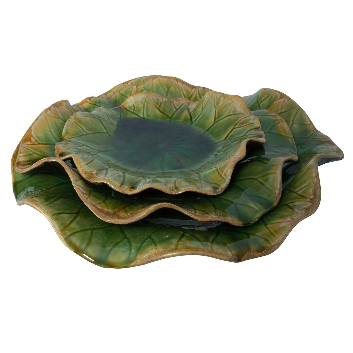 Abella - Ceramic Wall Decor, Set Of 3 - Green