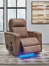 Lorrenton - Caramel - Glider Power Recliner With Audio System