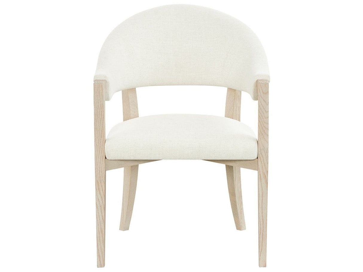 Velora - Arm Chair - White / Light Brown