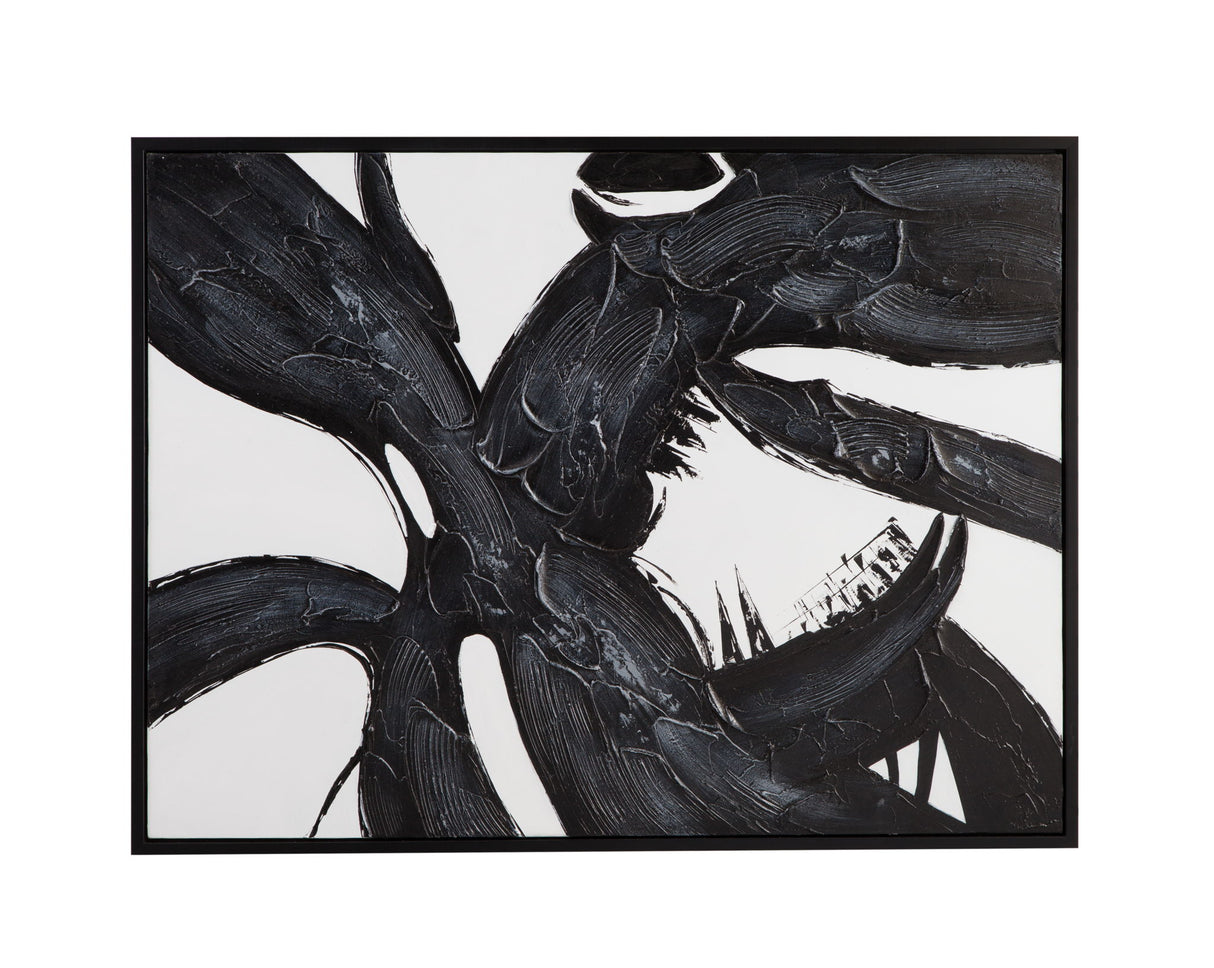 Shadows Fall Framed Canvas - Black / White