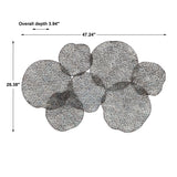 Ripley - Metal Leaf Wall Art - Pearl Silver