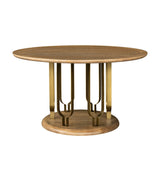 Ryder - Dining Table - Chestnut Elm / Antique Brass