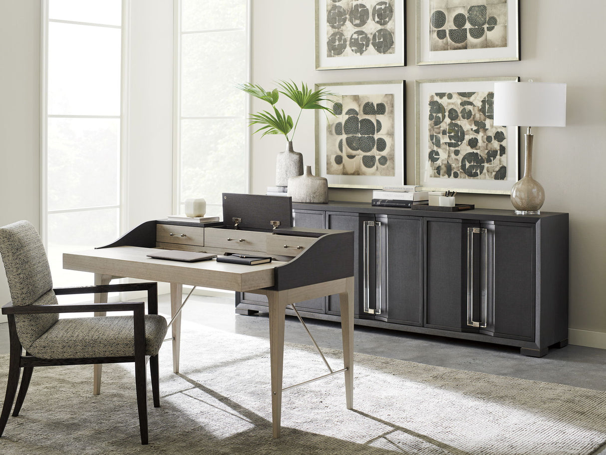 Studio Designs - Anthology Linen Writing Desk - Dark Gray / White