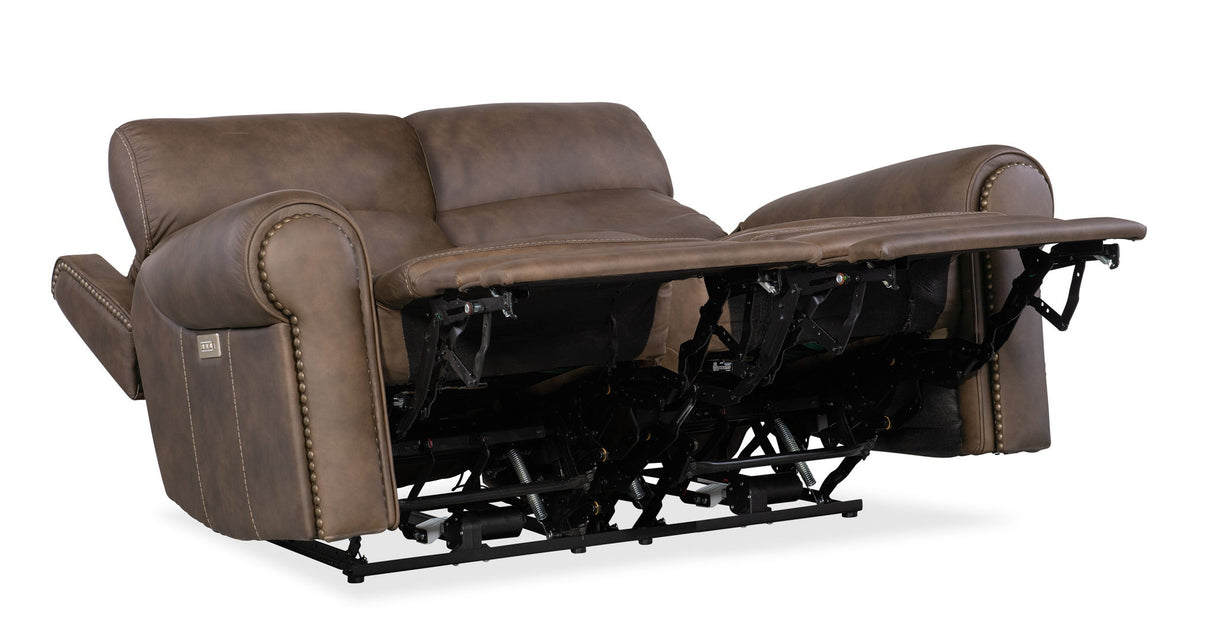 MS - Duncan Power Loveseat With Power Headrest & Lumbar - Dark Brown
