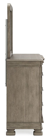 Lexorne - Dresser And Mirror - Gray