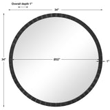 Dandridge - Round Industrial Mirror - Black