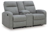 Gauntlet - Double Recline Loveseat With Console - Sterling