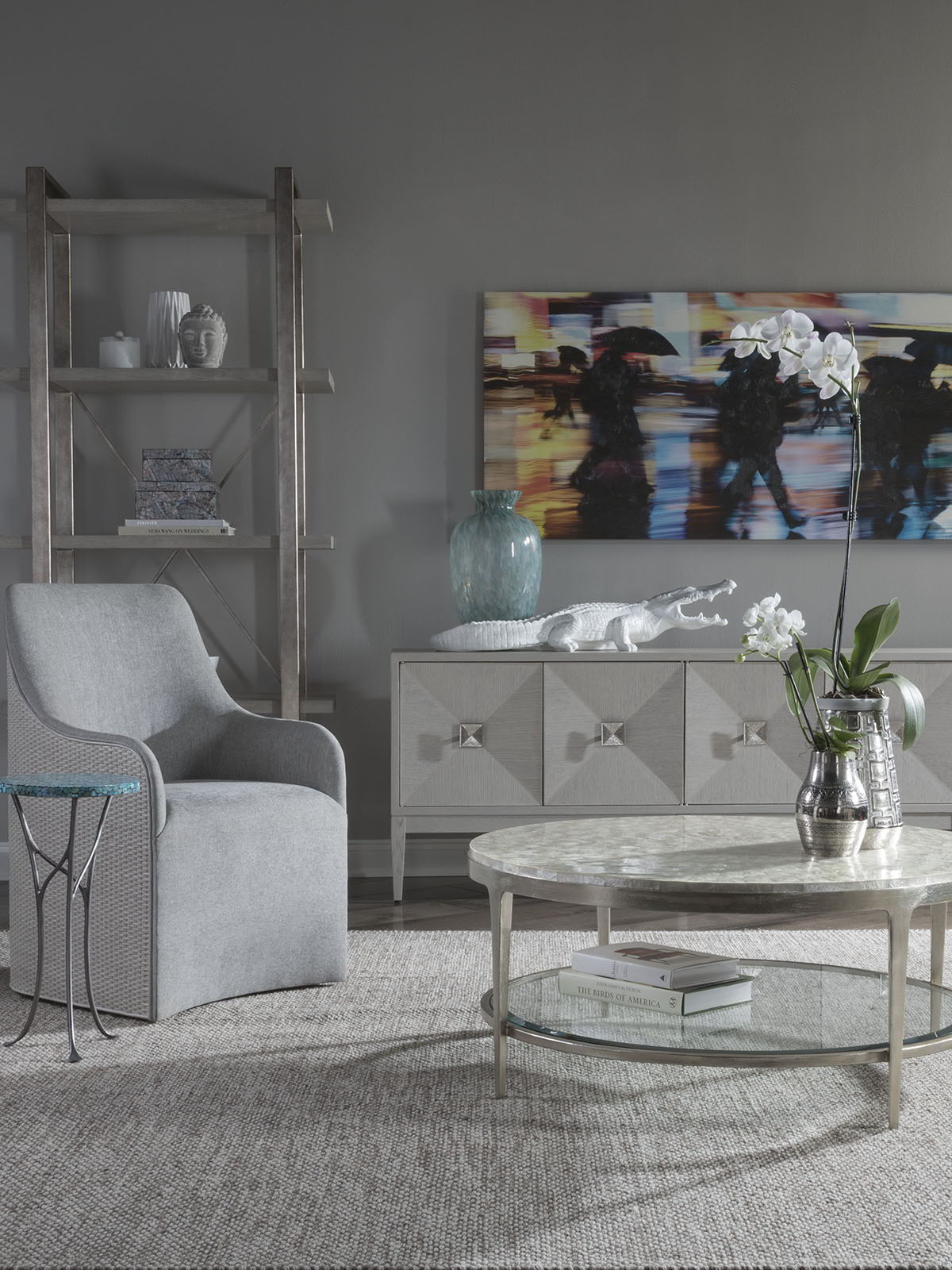 Signature Designs - Isidora Turquoise Spot Table - Dark Gray