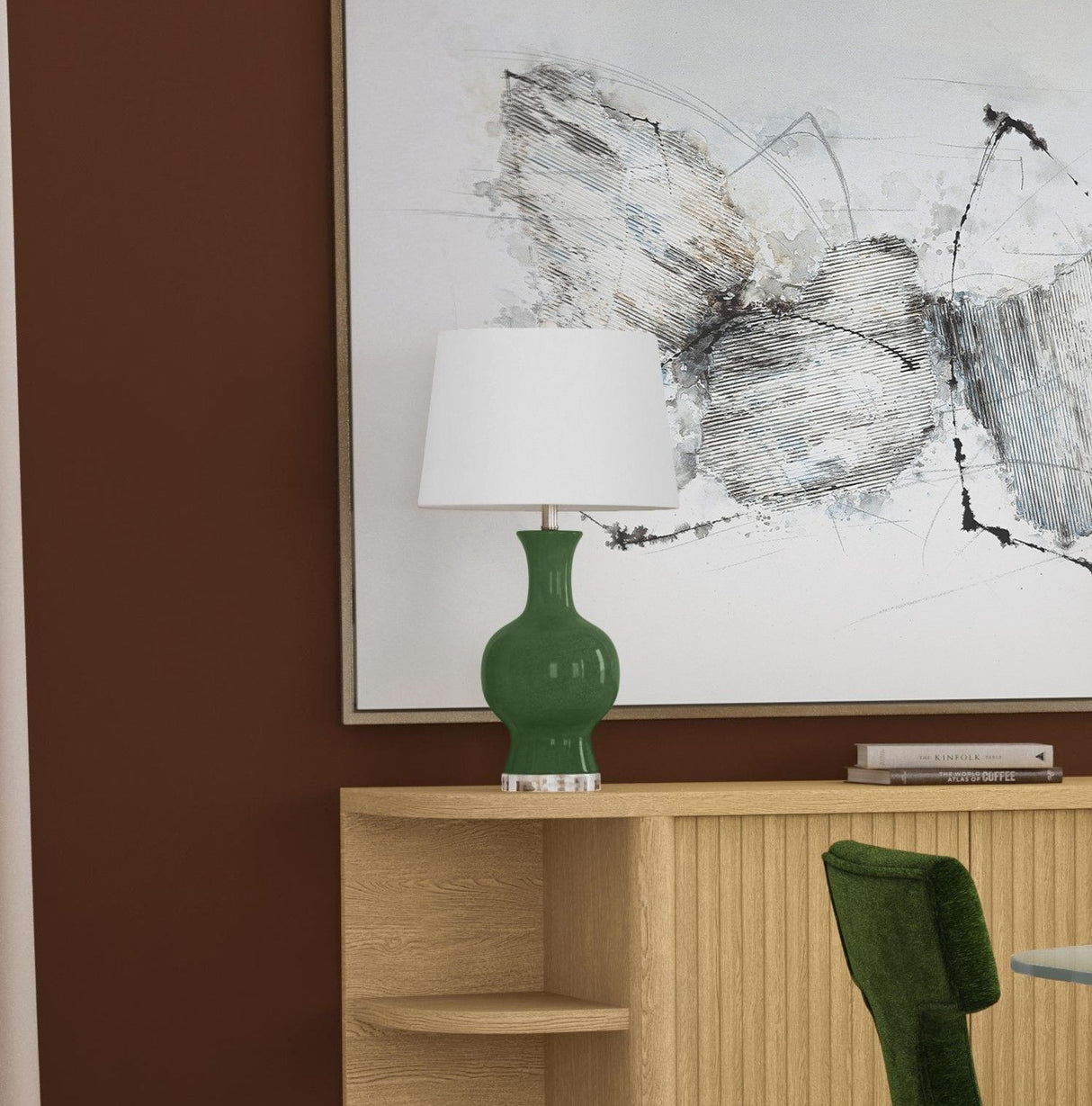 Leithen - Table Lamp - Rich Green / Clear Acrylic