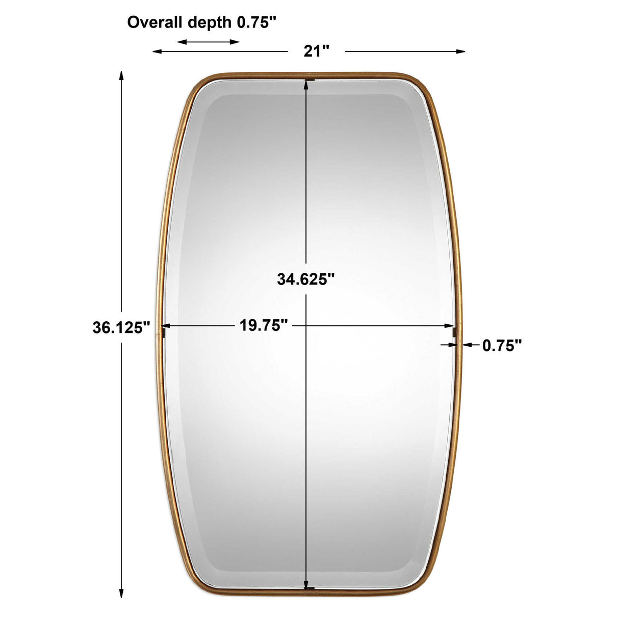 Canillo - Mirror - Antiqued Gold