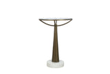Delgado - Accent Table - Antique Brass / White Marble