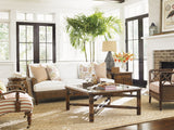 Bali Hai - Harborside Sofa - Dark Brown / White