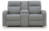 Gauntlet - Double Recline Loveseat With Console - Sterling