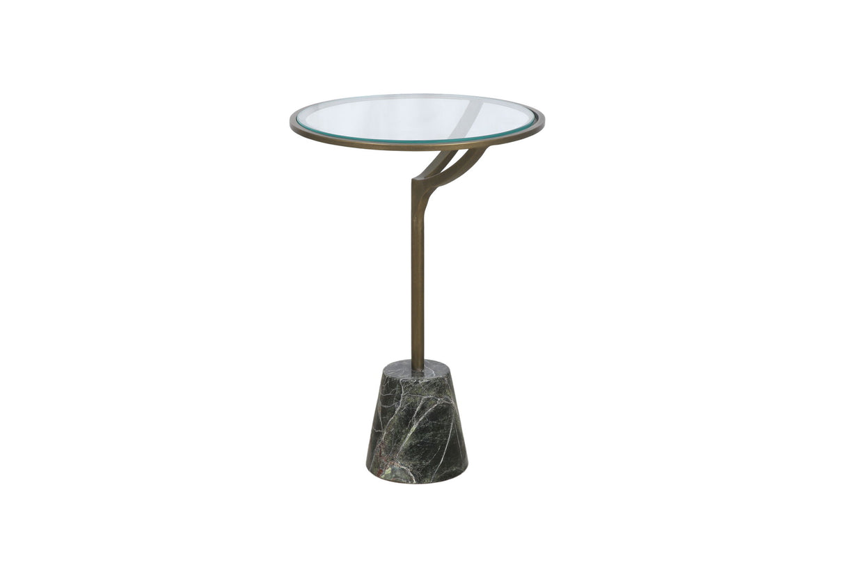 Gianna - Accent Table - Antique Brass / Green Marble