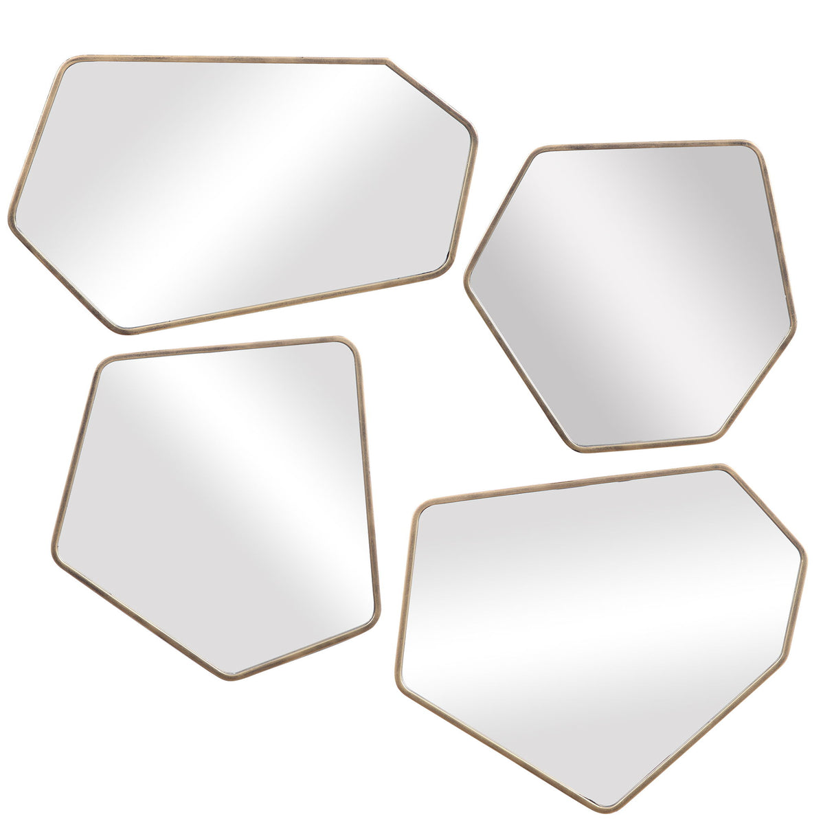Linneah - Modern Mirrors, Set Of 4 - Gold