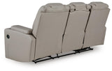 Elevate Edges - Reclining Sofa With Drop Down Table - Coin