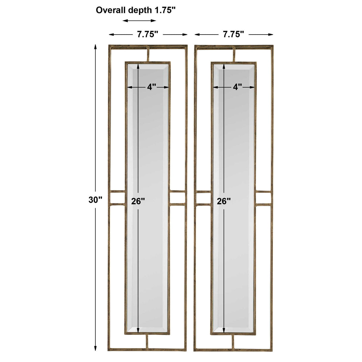 Rutledge - Mirrors, Set Of 2 - Gold