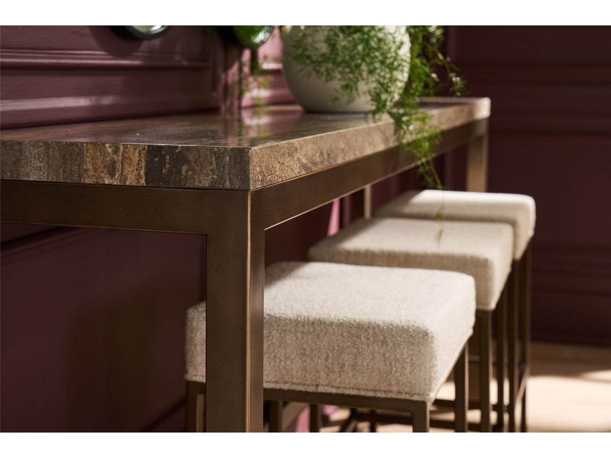 Montclair - Brindle Console With 3 Stools - Light Brown / Beige