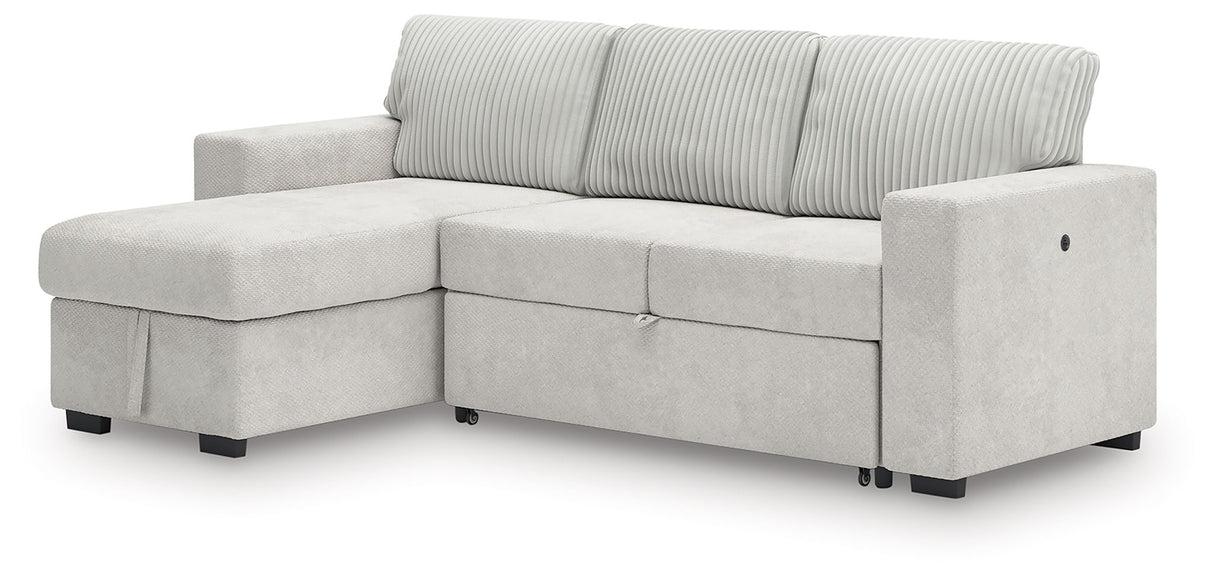 Wohlen - Alloy - 2-Piece Sectional With Pop Up Sleeper And LAF Corner Chaise
