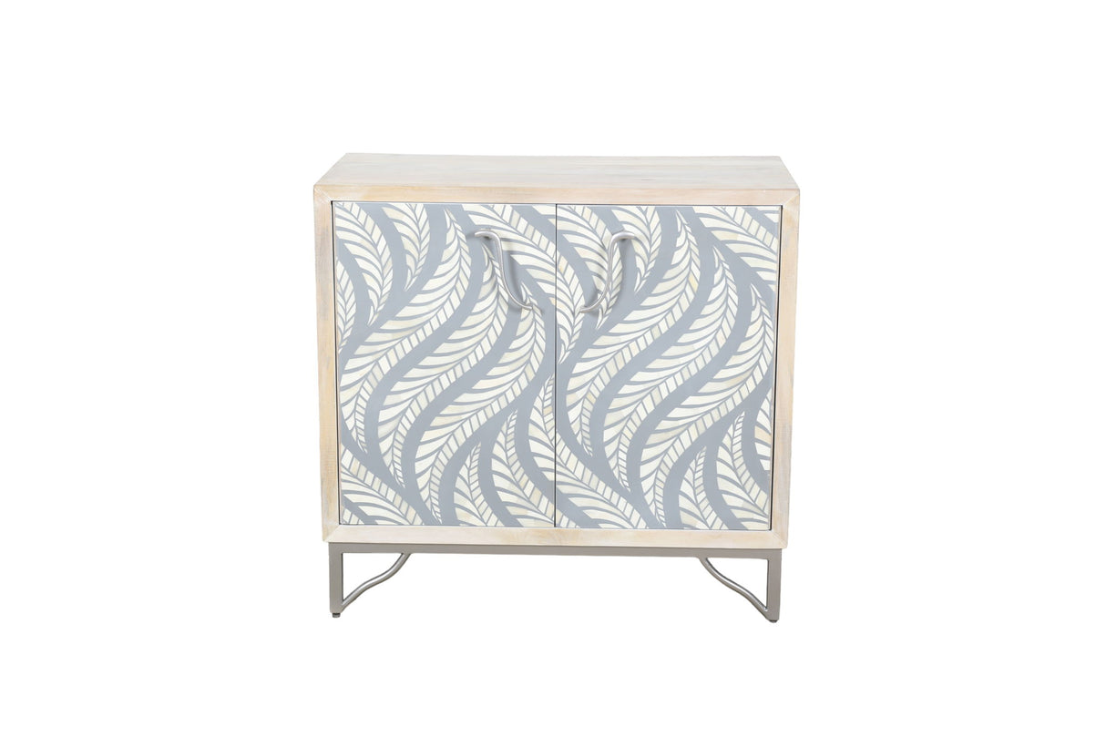 Leia - Bar Cabinet - White Mango / Ivory Bone / Gray