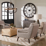 Ronan - Wall Clock, Large - Brown, Dark