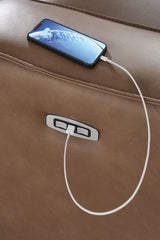 DeepWakes - Power Reclining Loveseat / Console / Adjustable Headrest - Caramel