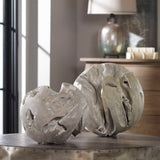 Ermanno - Teak Balls, Set Of 2 - Pearl Silver
