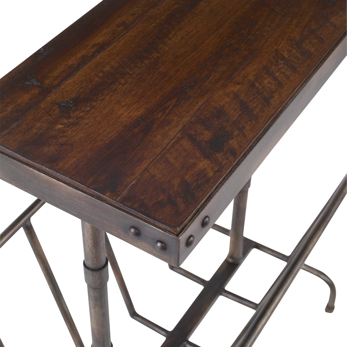 Sonora - Industrial Magazine Accent Table - Brown, Dark