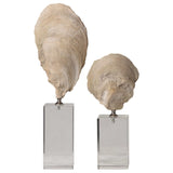 Oyster - Shell Sculptures, Set Of 2 - Beige