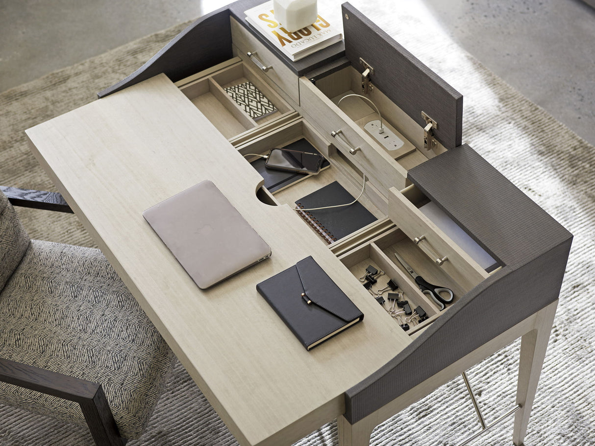 Studio Designs - Anthology Linen Writing Desk - Dark Gray / White