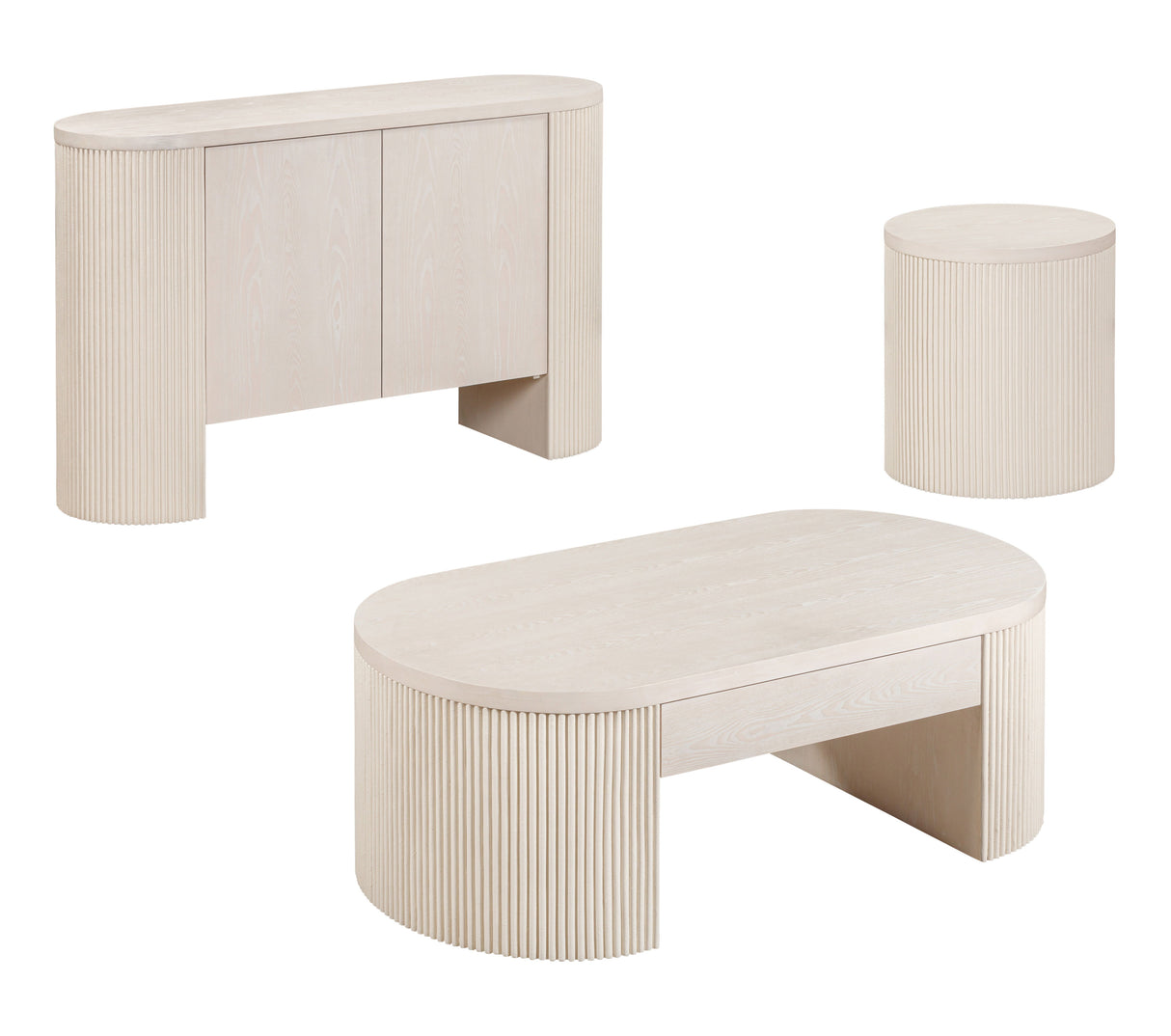Lena - Coffee Table - Washed White Oak