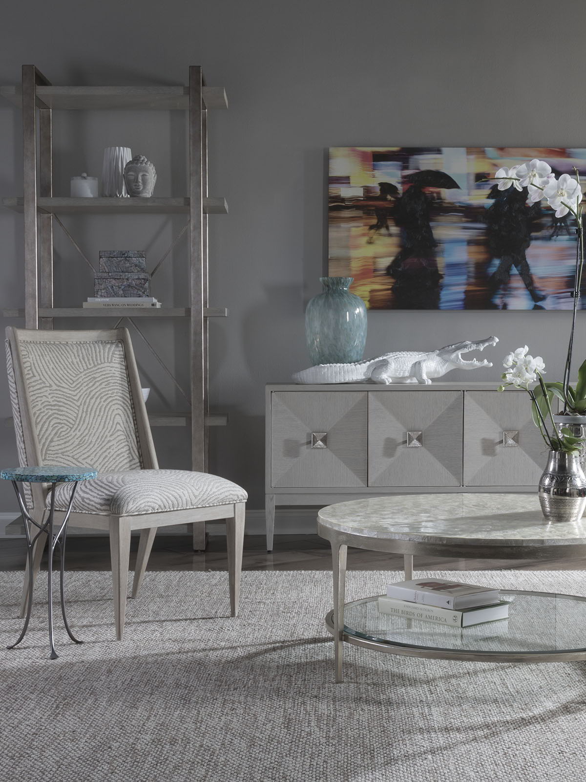 Signature Designs - Isidora Turquoise Spot Table - Dark Gray