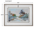 Morning Lake - Watercolor Framed Print - Blue
