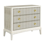 Bronze Mirror Glam Hall Chest - White