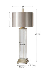 Drustan - Clear Glass Table Lamp - Pearl Silver