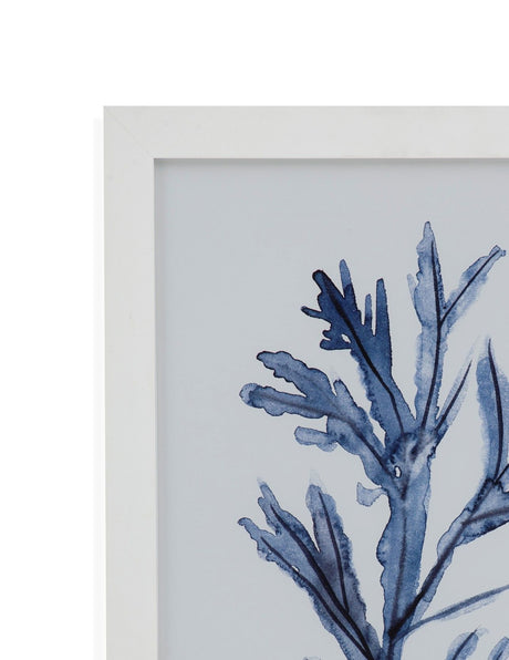 Seaweed Under Water - Framed Print (Set of 4) - Blue